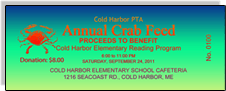 Cold Harbor PTA - Annual Crab Feed - Blue-Green Gradient Sample Ticket