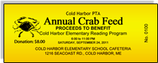 Cold Harbor PTA - Annual Crab Feed - Yellow Sample Ticket