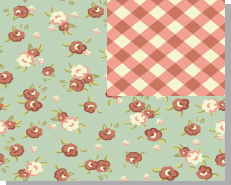 Quilt Pattern, with Flowers and Plaid Design
