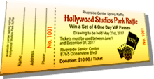 Hollywood Studios Park Raffle - Win a Set of 4 One Day VIP Passes - Sample Ticket