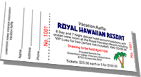 Royal Hawaiian Resort - Vacation Raffle Sample Ticket