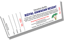 Royal Hawaiian Resort - Vacation Raffle - Sample Ticket