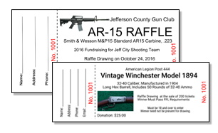 Gun Raffle Tickets for Events and Shows!