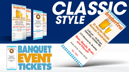 Classic Style ticket templates - oktoberfest banquet tickets