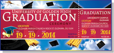 Blue Sky Graduation Ticket Design