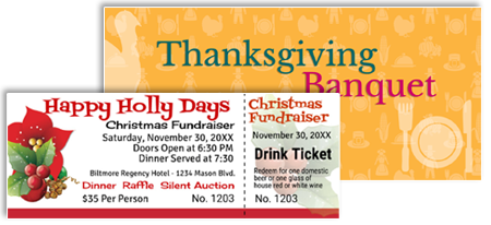 Raffle and fundraiser templates for christmas and thanksgiving holiday events