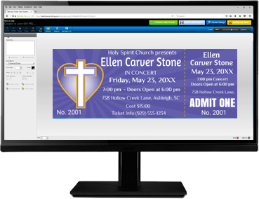 Create church-themed tickets with our easy-to-use online ticket editor!
