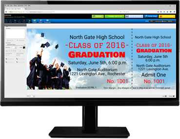 Create graduation-themed tickets with our easy-to-use online ticket editor!