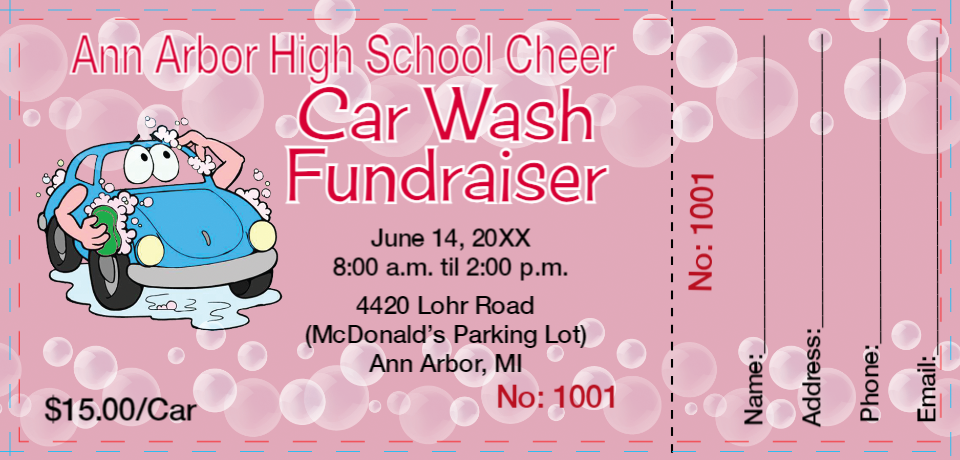Car Wash Tickets - Best Ticket Printing for Free Printable Car Wash Ticket Template